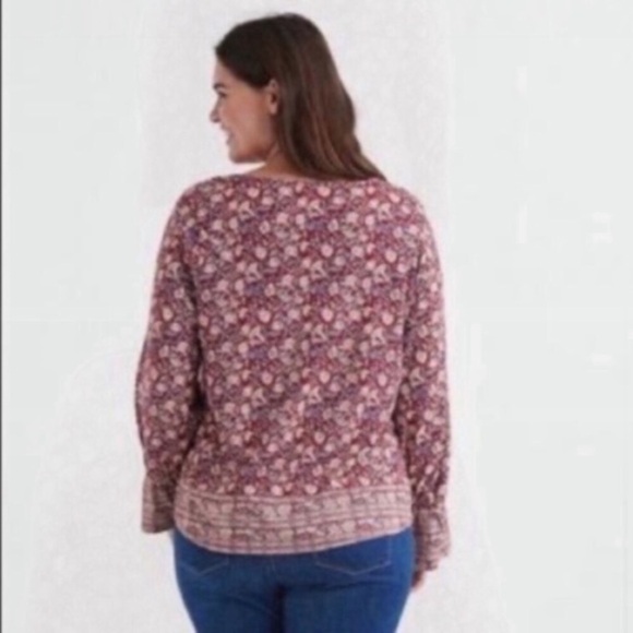 NWT Lucky Brand High Low Floral Blouse - Picture 5 of 7